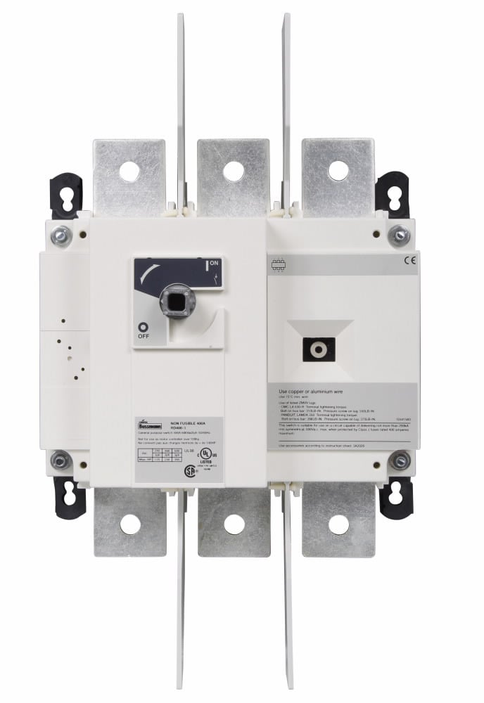 RD400-3 Non-Fused Standard Rotary Disconnect Switch, 600 V AC, 400 A, 350 hp, 3 Poles