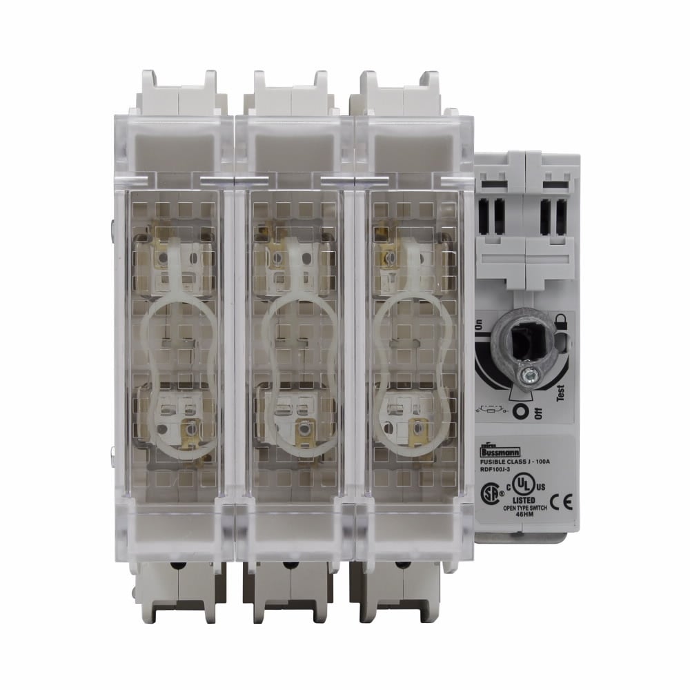 RDF100J-2 Class J Fused Standard Rotary Disconnect Switch, 600 V AC/250 V DC, 100 A, 75 hp at 600 VAC, 20 hp at 250 VDC, 2 Poles