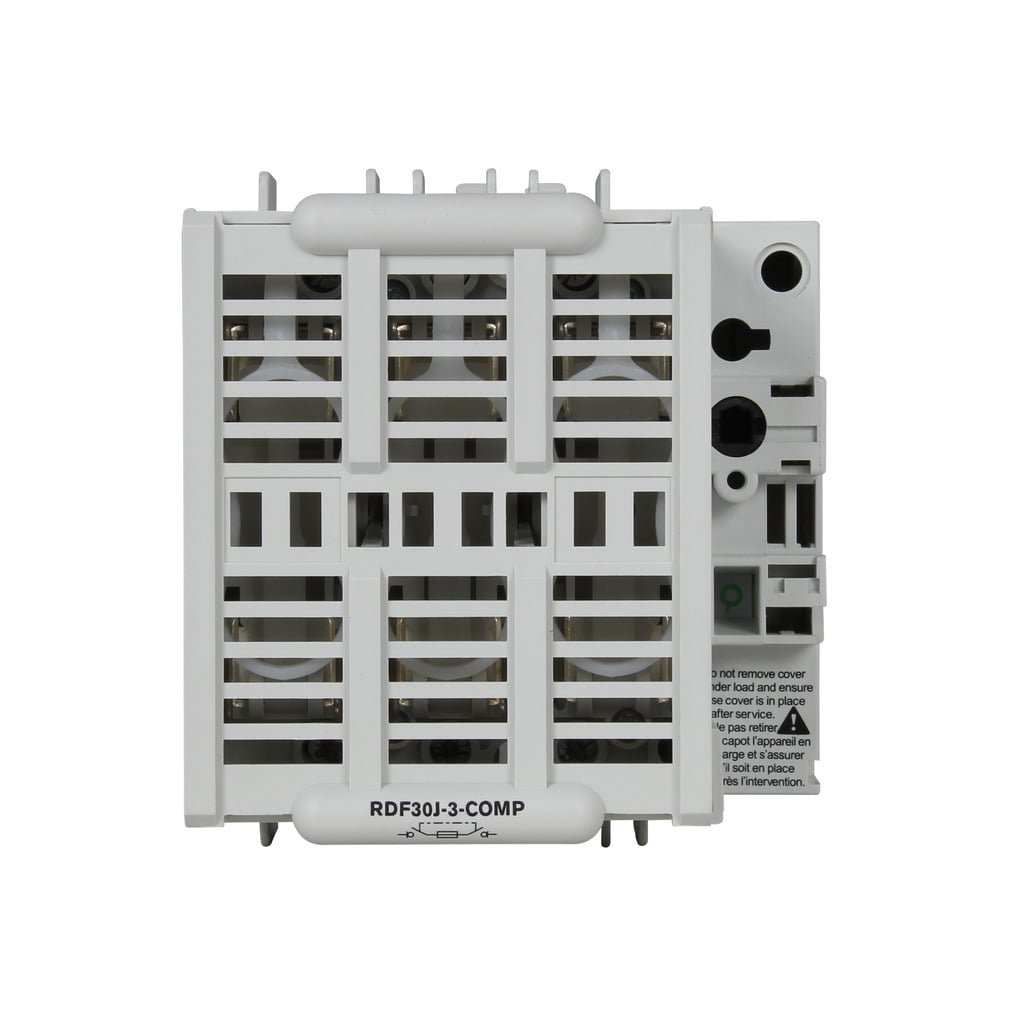 RDF30J-3N-COMP Compact Class J Fused Open Rotary Disconnect Switch, 600 V AC, 30 A, 7-1/2 hp at 220/240 V AC, 15 hp at 440/480 V AC, 20 hp at 600 V AC, 1NO-1NC 1 Form A/1 Form B Contact, 3 Poles