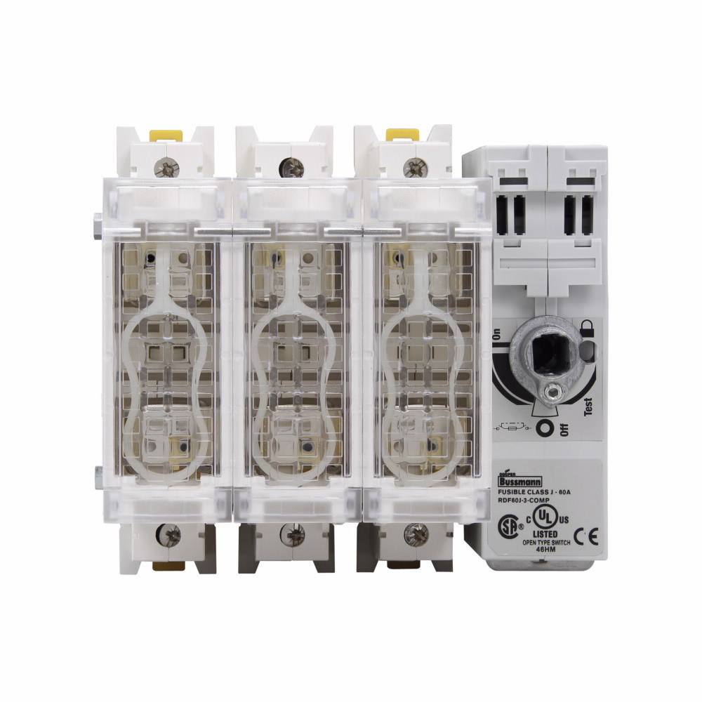 RDF60J-2-COMP Compact Class J Fused Rotary Disconnect Switch, 600 V AC/250 V DC, 60 A, 50 hp at 600 VAC/10 hp at 250 VDC, 2 Poles