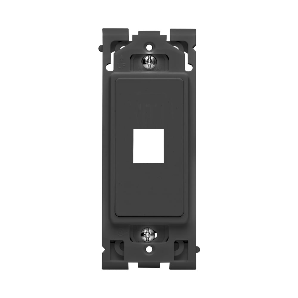 RE640-OB1 Renu QuickPort Wallplate Insert, For Use With Wallplates and Line of Connectors, Polycarbonate, Onyx Black