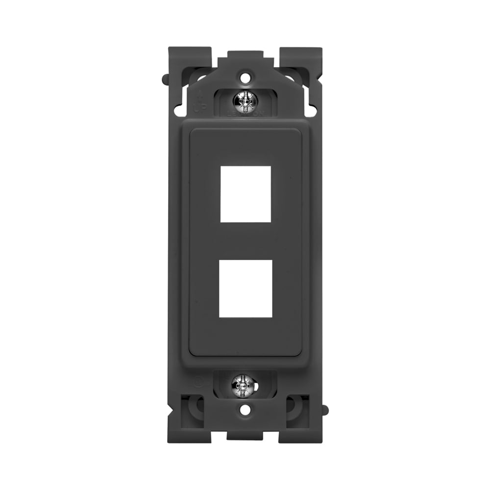RE640-OB2 Renu QuickPort Wallplate Insert, For Use With Wallplates and Line of Connectors, Polycarbonate, Onyx Black