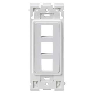 RE640-WW3 Renu Wallplate Insert, 3 Ports, Fastened Mount, White