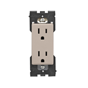 RER15-CA Self-Grounding Tamper-Resistant Receptacle, 125 V AC, 15 A, Cafe Latte