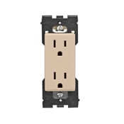 RER15-DT Renu Self Grounding Tamper Resistant Receptacle, 125 V AC, 15 A, Dapper Tan