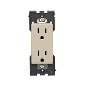 RER15-NS Renu Duplex Self-Grounding Tamper Resistant Straight Blade Receptacle, 125 V AC, 15 A, Navajo Sand