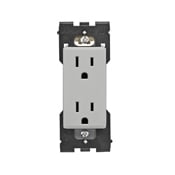 RER15-PG Renu Self Grounding Tamper Resistant Receptacle, 125 V AC, 15 A, Pebble Gray