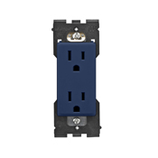 RER15-RN Renu Self Grounding Tamper Resistant Receptacle, 125 V AC, 15 A, Rich Navy