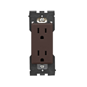 RER15-WB Renu Self Grounding Tamper Resistant Receptacle, 125 V AC, 15 A, Walnut Bark