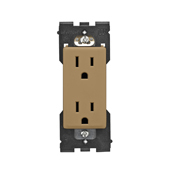 RER15-WC Renu Self Grounding Tamper Resistant Receptacle, 125 V AC, 15 A, Warm Caramel