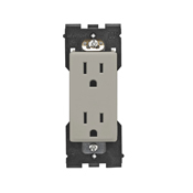 RER15-WS Renu Self Grounding Tamper Resistant Receptacle, 125 V AC, 15 A, Wood Smoke