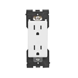 RER15-WW Renu Duplex Self-Grounding Tamper Resistant Straight Blade Receptacle, 125 V AC, 15 A, White