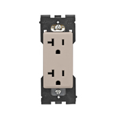 RER20-CA Renu Self Grounding Tamper Resistant Receptacle, 125 V AC, 20 A, Cafe Latte