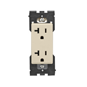 RER20-WG Renu Self Grounding Tamper Resistant Receptacle, 125 V AC, 20 A, Whispering Wheat