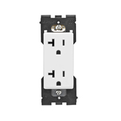 RER20-WW Renu Duplex Self-Grounding Tamper Resistant Straight Blade Receptacle, 125 V AC, 20 A, White