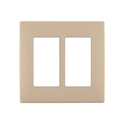 REWP2-DT Renu Screwless Wall Plate, 2 Gangs, Polymer, Dapper Tan
