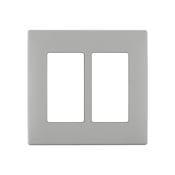 REWP2-PG Renu Screwless Wall Plate/Face Plate, 2 Gangs, Engineering Grade Polymer, Pebble Gray