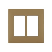 REWP2-WC Renu Screwless Wall Plate, 2 Gangs, Polymer, Warm Caramel
