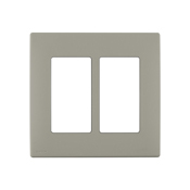 REWP2-WS Renu Screwless Wall Plate/Face Plate, 2 Gangs, Engineering Grade Polymer, Wood Smoke