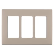 REWP3-CA Renu Screwless Wall Plate, 3 Gangs, Polymer, Cafe Latte