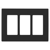 REWP3-OB Renu Screwless Wall Plate/Face Plate, 3 Gangs, Engineering Grade Polymer, Onyx Black
