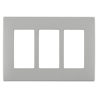 REWP3-PG Renu Screwless Wall Plate, 3 Gangs, Polymer, Pebble Gray