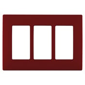 REWP3-RE Renu Screwless Wall Plate, 3 Gangs, Polymer, Red Delicious