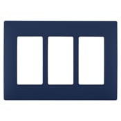 REWP3-RN Renu Screwless Wall Plate, 3 Gangs, Polymer, Rich Navy