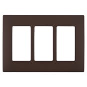 REWP3-WB Renu Screwless Wall Plate, 3 Gangs, Polymer, Walnut Bark
