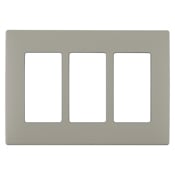 REWP3-WS Renu Screwless Wall Plate, 3 Gangs, Polymer, Wood Smoke