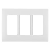REWP3-WW Renu Screwless Wall Plate, 3 Gangs, Polymer, White