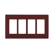 REWP4-DG Renu Screwless Wall Plate, 4 Gangs, Polymer, Deep Garnet