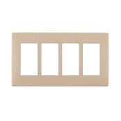 REWP4-DT Renu Screwless Wall Plate, 4 Gangs, Polymer, Dapper Tan