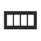 REWP4-OB Renu Screwless Wall Plate, 4 Gangs, Polymer, Onyx Black