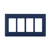 REWP4-RN Renu Screwless Wall Plate, 4 Gangs, Polymer, Rich Navy