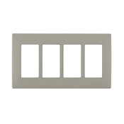 REWP4-WS Renu Screwless Wall Plate, 4 Gangs, Polymer, Wood Smoke