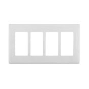 REWP4-WW Renu Screwless Wall Plate, 4 Gangs, Polymer, White