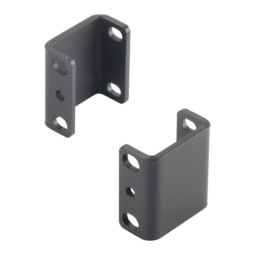 Rack Standoff Bracket, 1 RU, Steel, Black, 1.6" Depth