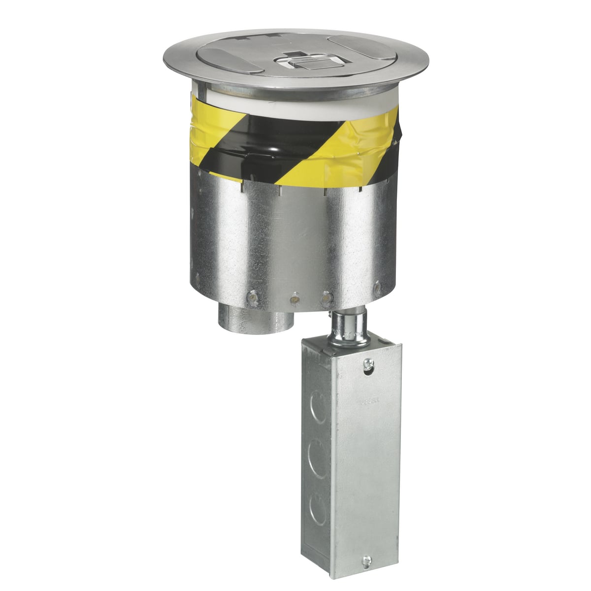 S1R6PTACEHALU Flush Split Recessed Standard Sized Poke-Through Assembled Unit With (3) S1R6SPA Extron AAP Openings, (5) S1R6SPC Extron MAPP Openings, (1) Decorator Opening and (2) S1R6SPE Keystone Openings