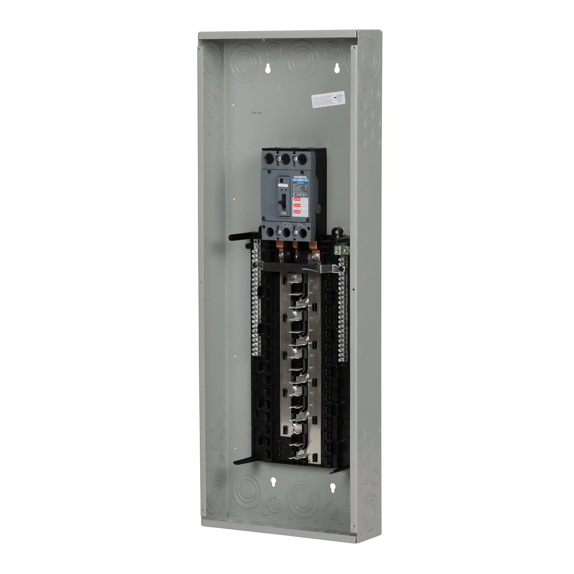 S3042B3125 ES Series 3-Phase Low Voltage Main Breaker Loadcenter With Gray Trim, 120/240/208 V AC, 125 A, 22 kA Interrupt