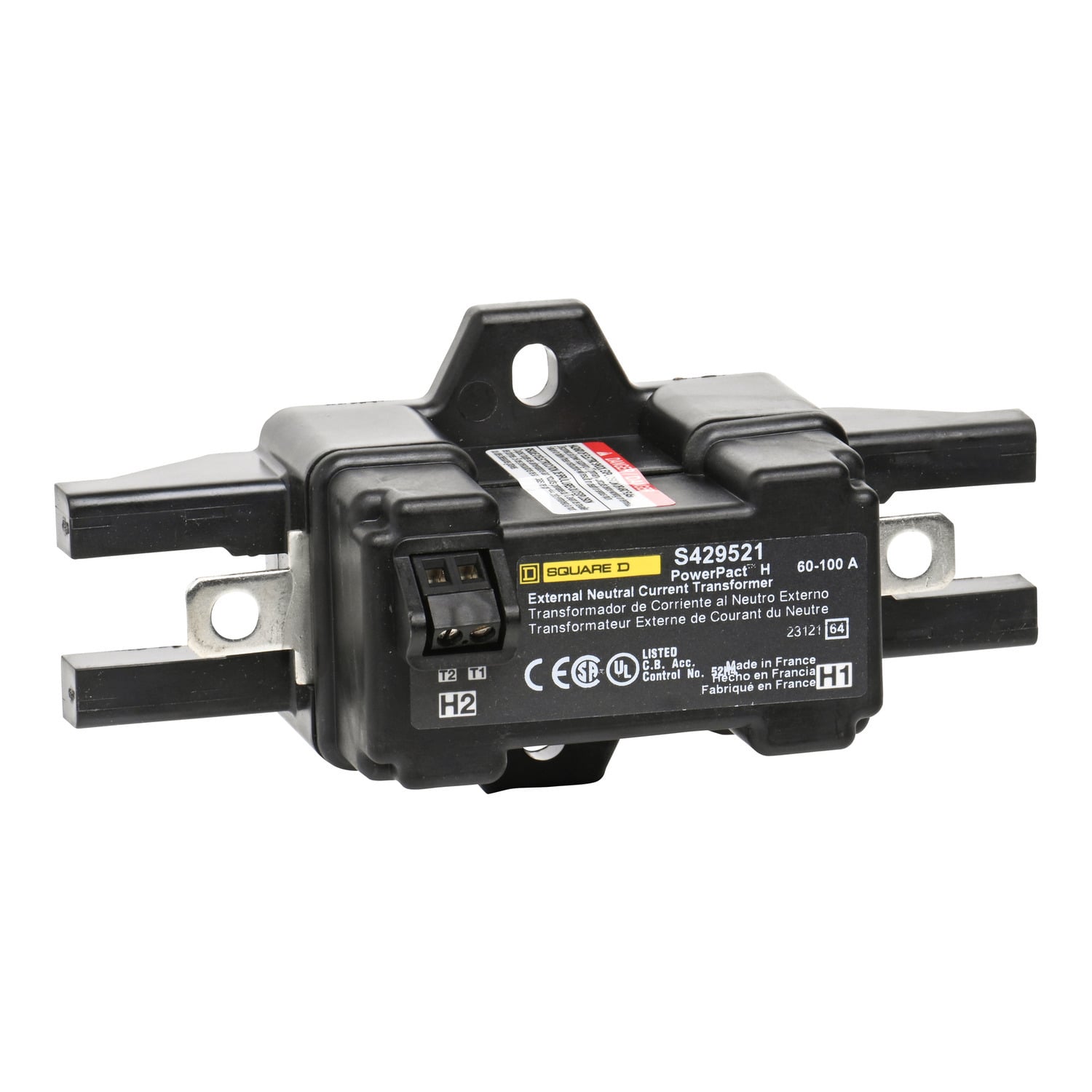 S429521 External Neutral Current Transformer, For Use With Micrologicm and PowerPact H Frame Molded Case Circuit Breaker, 60 to 100 A