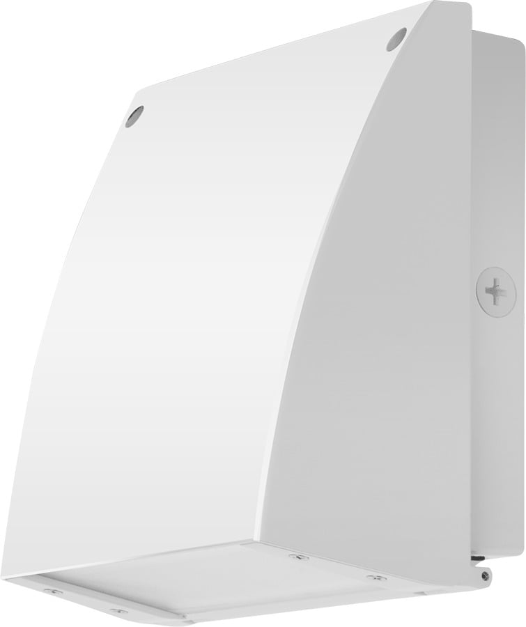 SLIM37W/PC Standard Cutoff Wallpack With 120 VAC Button Photocell,) LED Lamp, 37 W Fixture, 120 VAC, White Housing