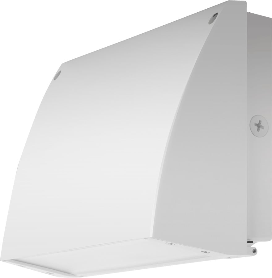 SLIM57NW 10 deg Cutoff Wallpack,) LED Lamp, 48 W Fixture, 120/208/240/277 VAC, White Housing