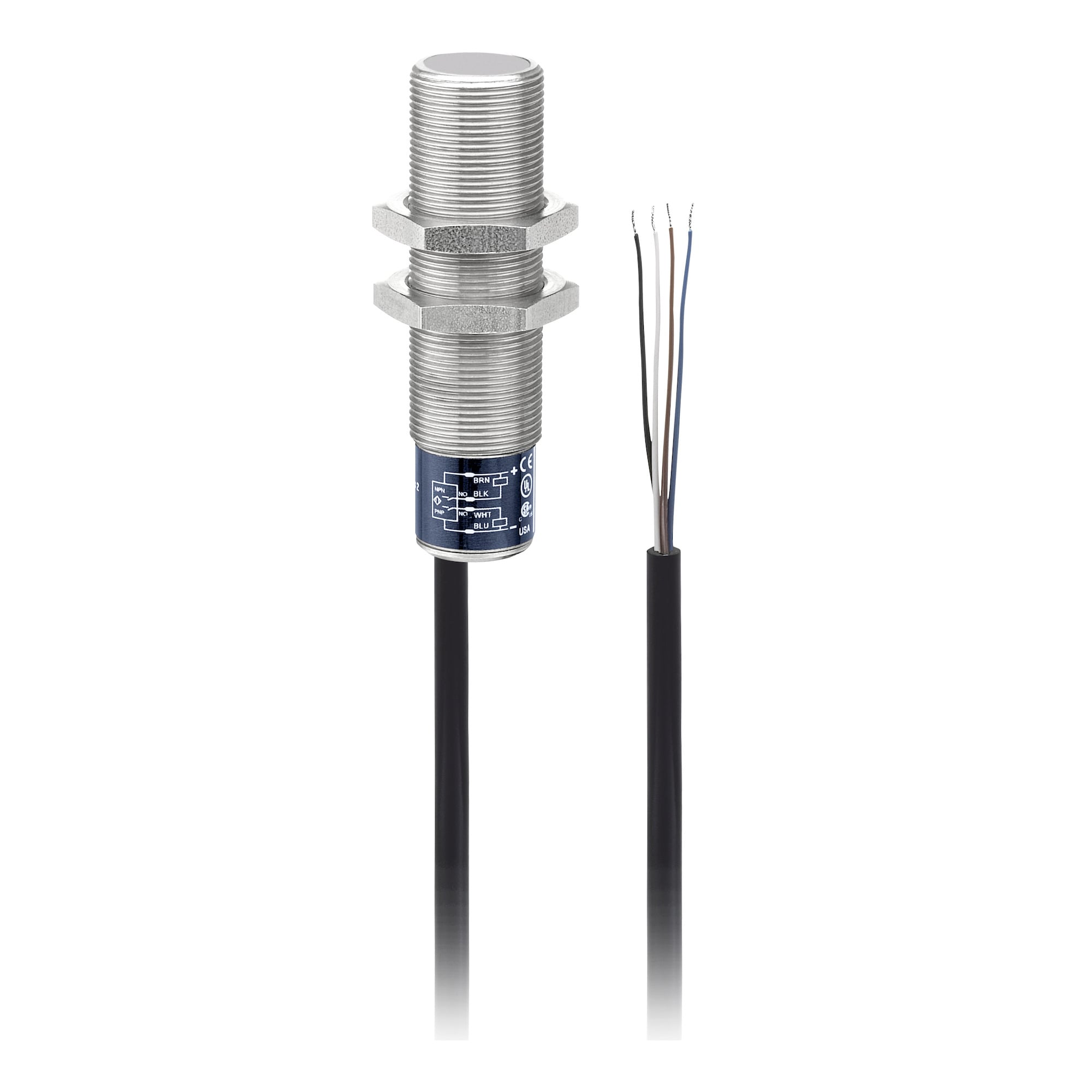SM600A30400S Hyde Park Cylindrical Fixed Miniature Proximity Sensor, Ultrasonic, NPN/PNP Output, 1NO Contact, 12 to 24 V DC
