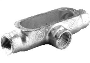 T-70 Bridgeport 5 Series Type T Conduit Body, 4 in Hub, 35 Form, 328 cu-in Capacity, Malleable Iron, Electro-Plated Zinc