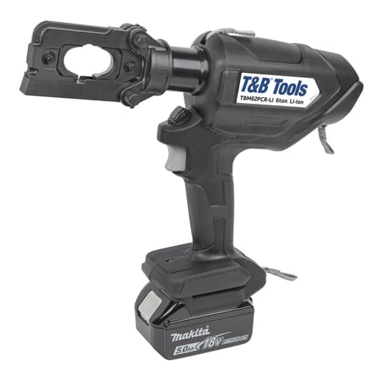 TBM62PCR-LI Blackburn Closed Battery Powered Crimping Tool, 8 AWG to 600 kcmil Copper, 8 AWG to 400 kcmil Aluminum Crimping, 6 ton Crimping, 14.4 V DC, Li-Ion Battery, 13 in OAL
