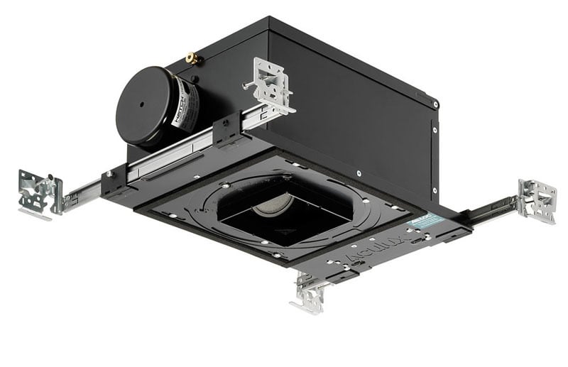 TC43SQ MLV 120 Adjustable New Construction Square Downlight Housing With Trim, Incandescent Lamp, Non-Insulated Insulation, 120 VAC, 4-1/8 in Ceiling Opening, Aluminum Housing