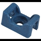 Detectable Saddle Support Mounting Base, Detectable Blue Nylon, Length of 17.02mm (0.67 Inches), Width of 11.1mm (0.43 Inches), Screw Mounting Method, #6 Pan Head Screw, Mounting Hole Size of 3.8mm (0.15 Inches), 100 Pack