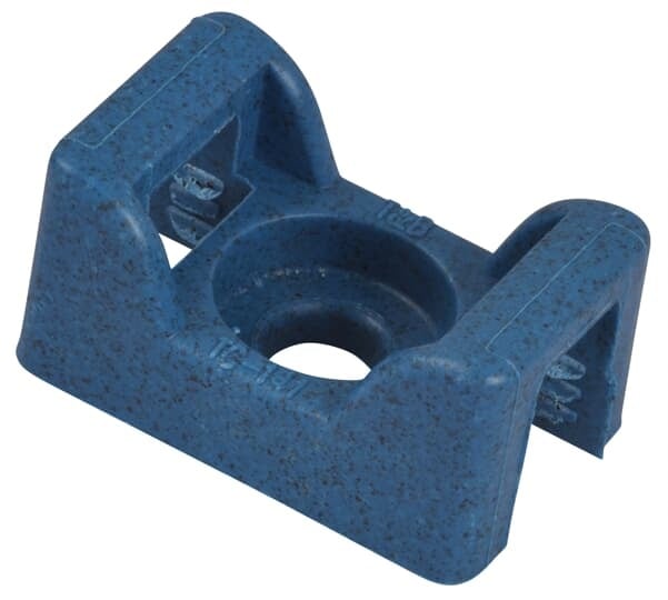 TC5141-NDT Ty-Rap Detectable Saddle Support Mounting Base, Threaded Mount, 0.19 in W Tie, Nylon 6.6/Polyamide, Blue
