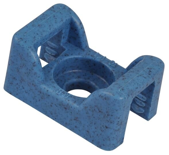 TC5142-PDT Ty-Rap Detectable Saddle Support Mounting Base, Threaded Mount, 0.301 in W Tie, Polypropylene, Blue